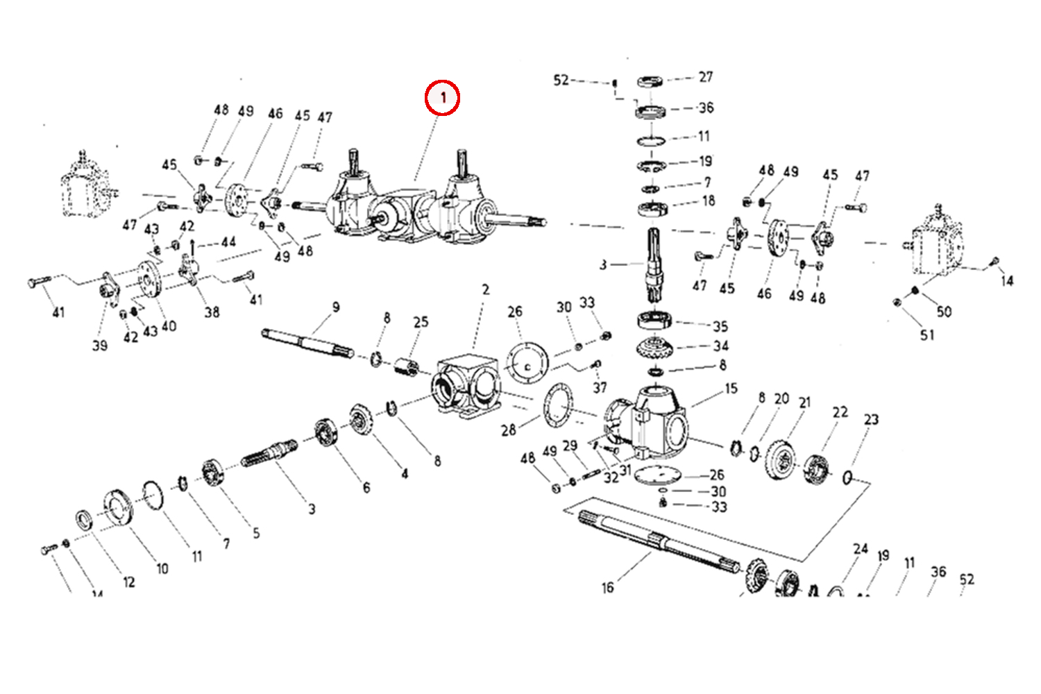 Kegelradgetriebe T088 (komplett) | 0200212630 | Fortschritt Breitstreugerät - 4