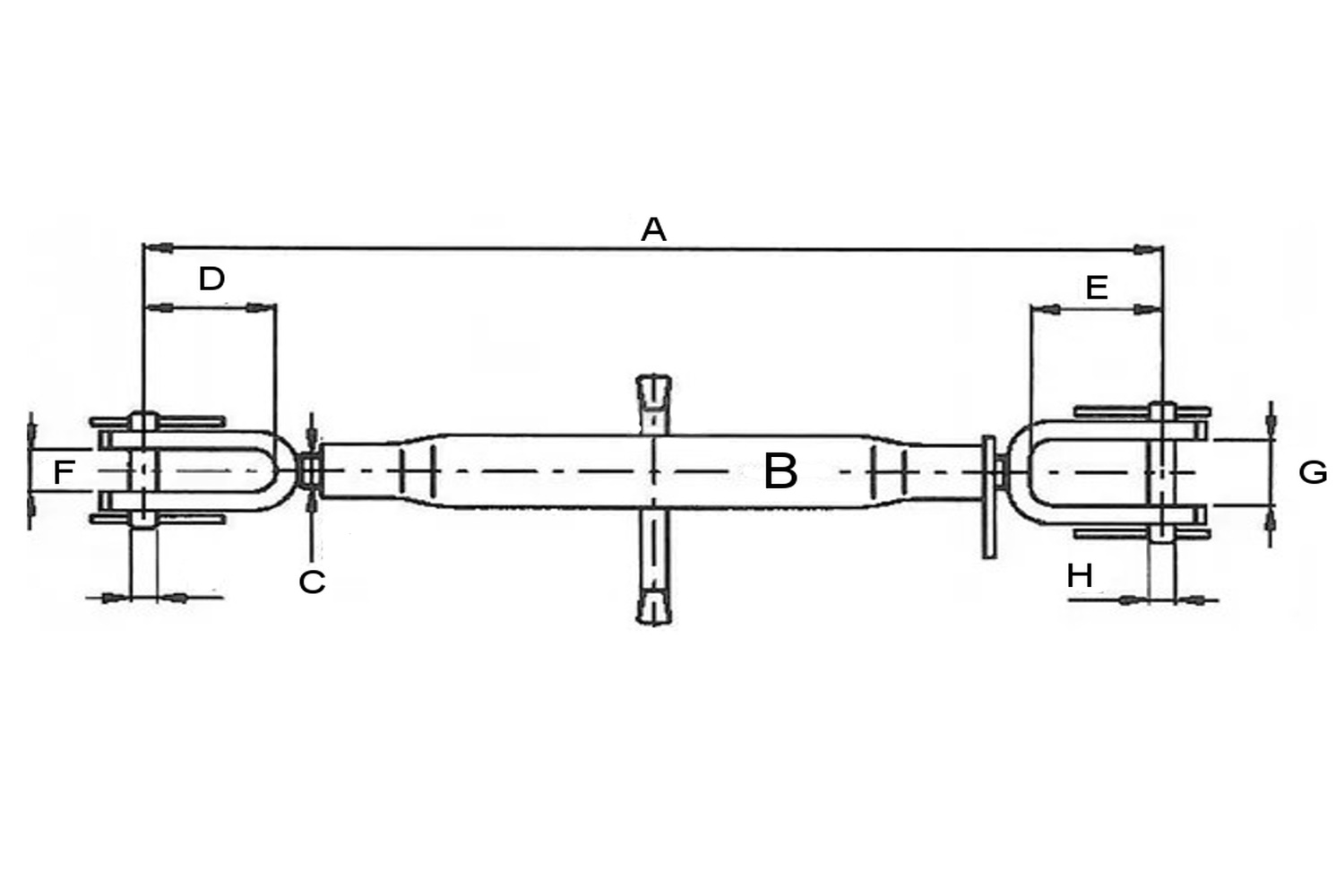 Hubstange Hubstrebe verstellbar 380 - 530 mm - 1