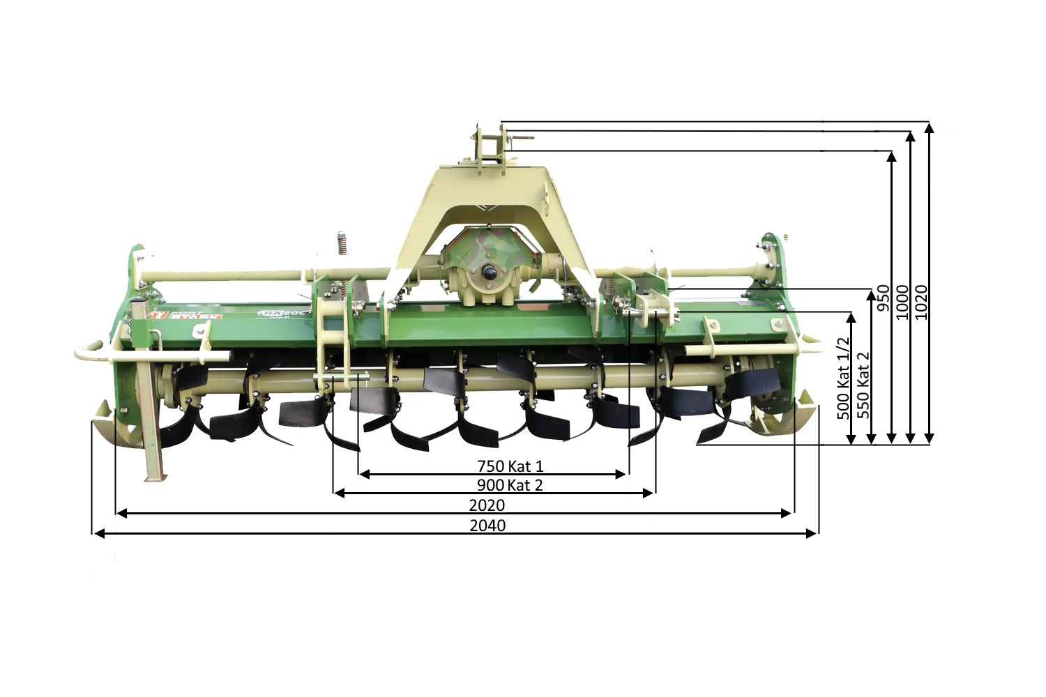 Bodenfräse Stark 2,00m schwere Ausführung mit Seitengetriebe | Fräse RX 200 Profi - 1