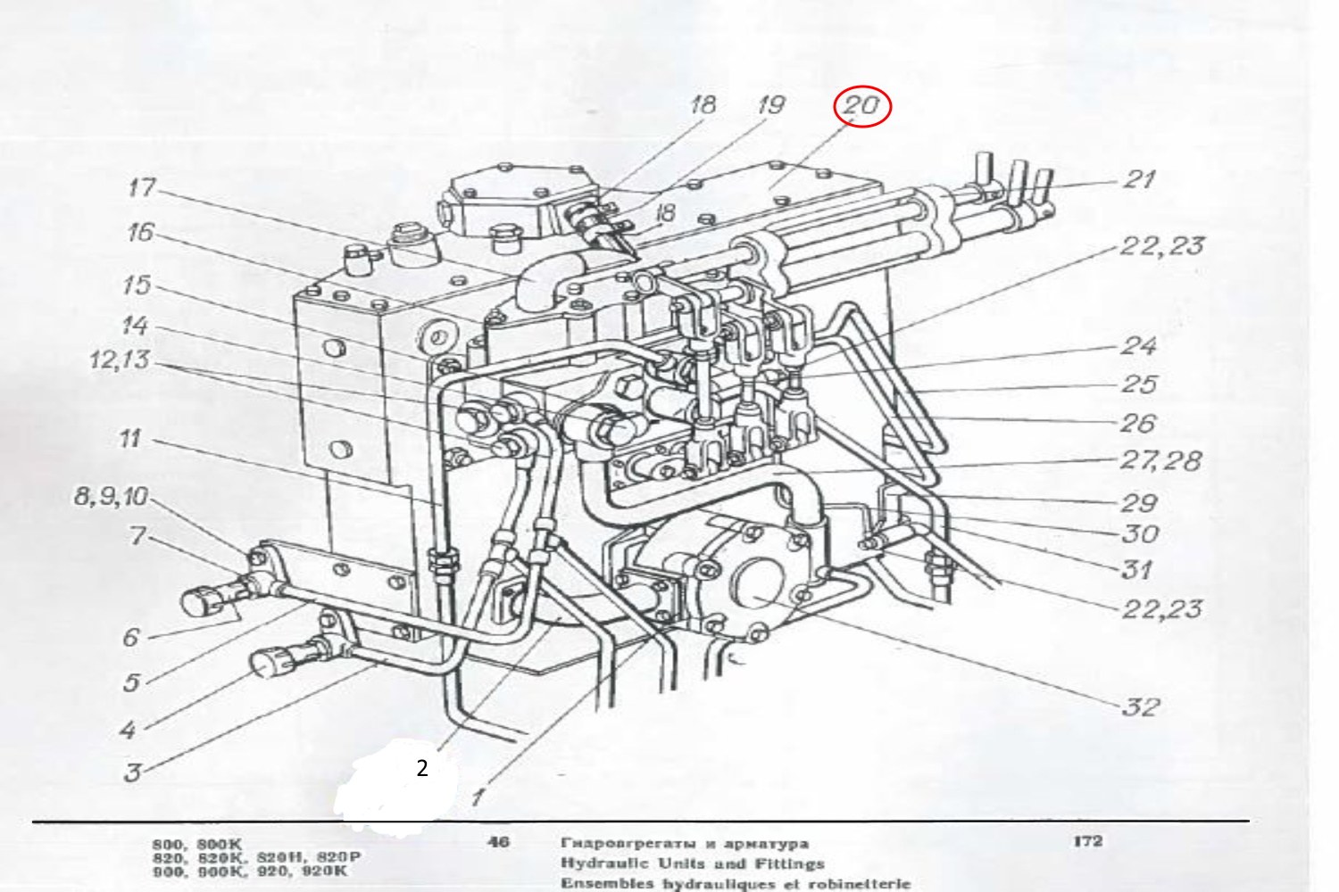 Steuerschieber Steuerblock Original Krafthydraulik MTS 80/82 Belarus | R80-3/4-222 - 3