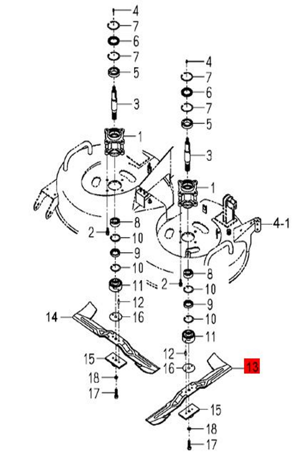 Messer Links Iseki Mähwerk für SXG Rasentraktoren | SCMA54 | 8665-306-001-00 - 2