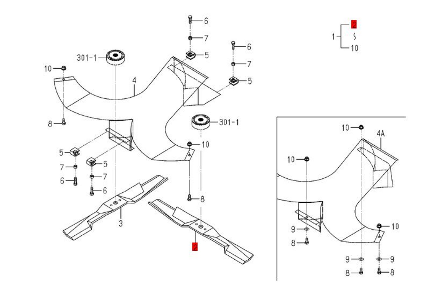 Mulchmesser Iseki Original Messer Rasentraktor | SXG 216 SXG 15 | 8670-701-001-00 - 2