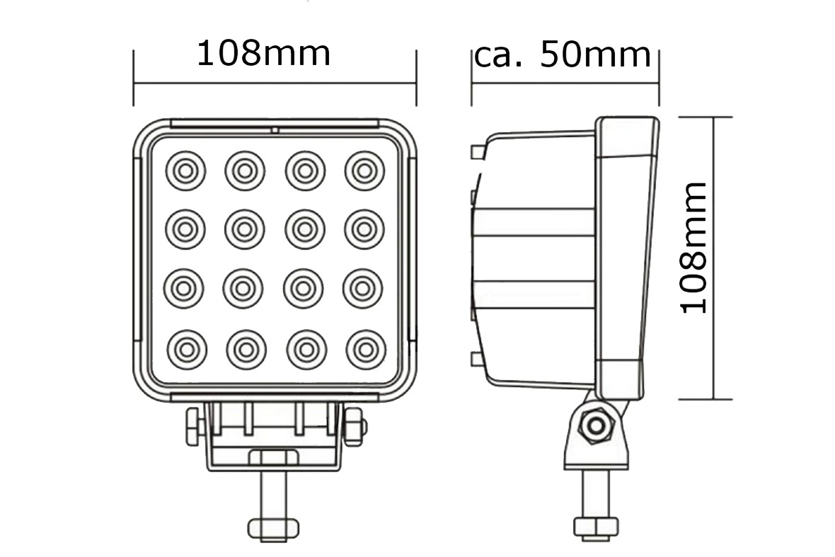 LED Arbeitsscheinwerfer 16 x 3 Watt - 3