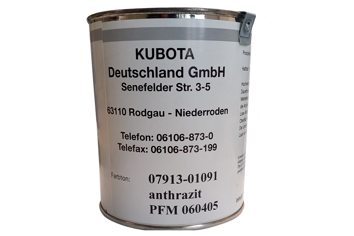 Farbe Original Kubota Anthrazit | 750 ml | Kommunlatraktoren