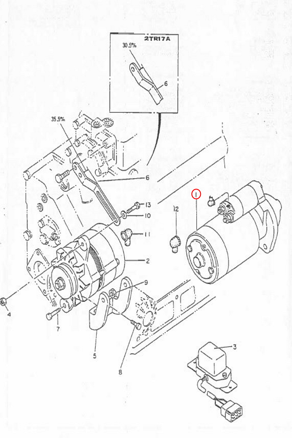 Anlasser Yanmar Kleintraktor | YM 1700, 2000 - 4