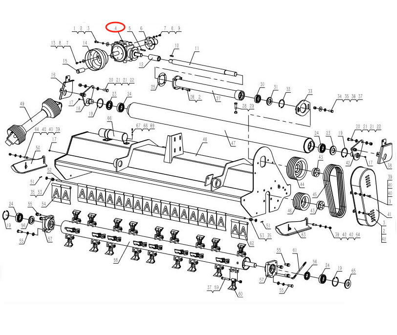 Winkelgetriebe Mulcher KDX Reihe 1000 U/min (für Front) |  400042| - 6
