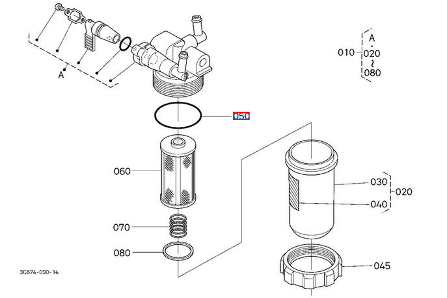 O-Ring Kraftstofffilter Kubota | M- Serie - 2