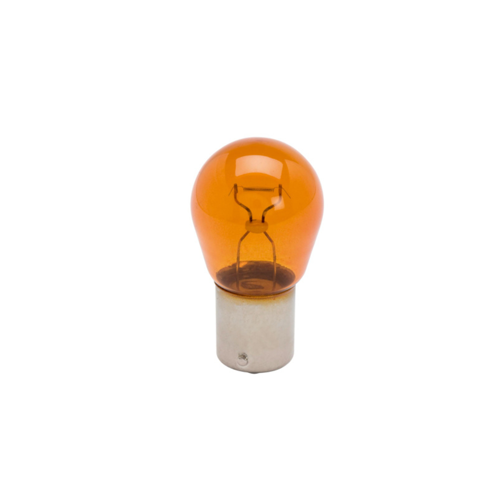 Blink- und Bremslichtlampe 12V/21W - Kugellampe Gelb - Sockel Bau 15s