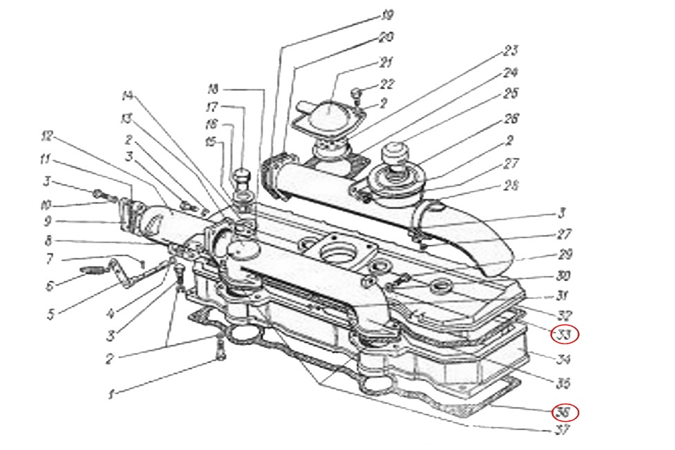Dichtsatz Motor Belarus MTS Ventildeckel Zylinderkopf 3-teilig | 50-1003020A201 - 2