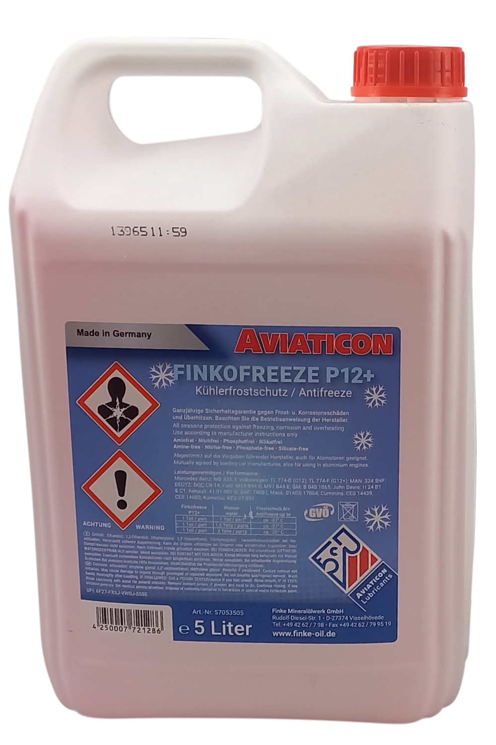 Aviaticon Frostschutz Kühler Rot | Freeze P12+ | 5 Liter