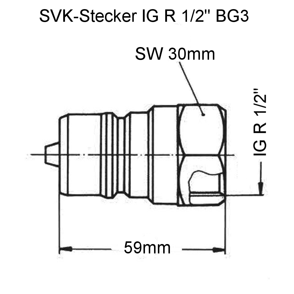 Hydraulik Stecker SVK IG R 1/2" BG3 - 2