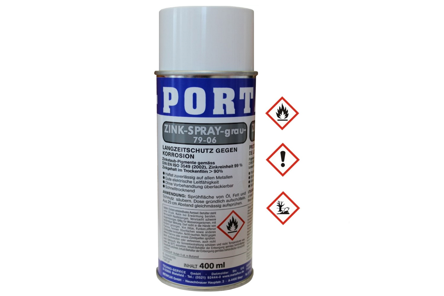 Zink-Spray Grau 400ml Metaflux Porta | 79-0600 - 1