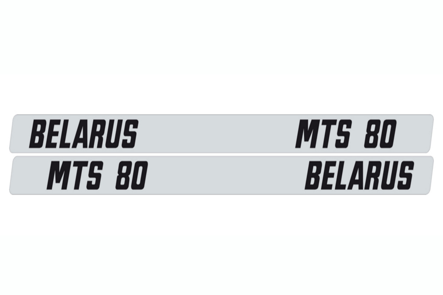 Belarus Aufkleber MTS 80 silber Haube lang MTS Logo | 10-03