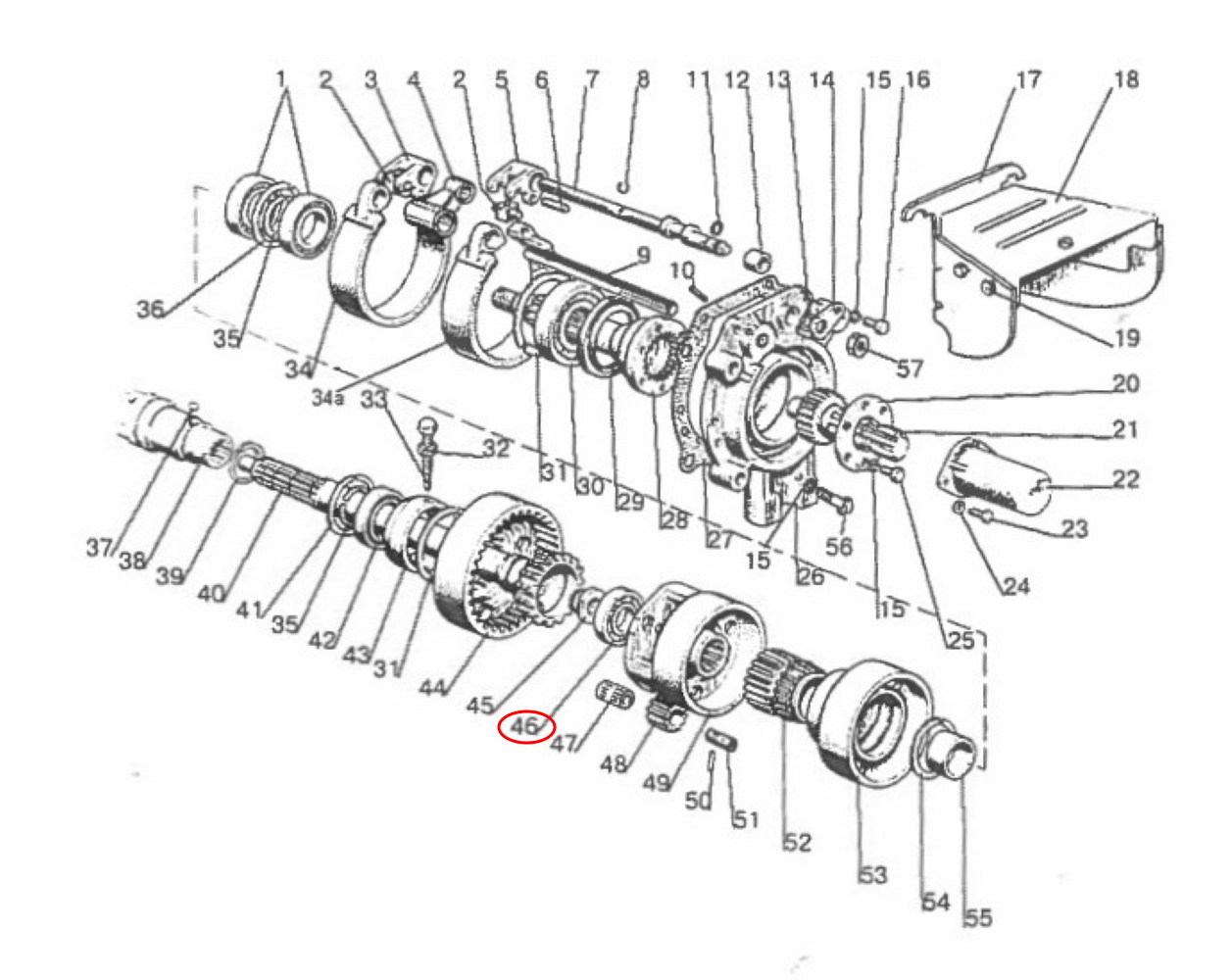 MTS Belarus Getriebe Zapfwellengetriebe Schraube 50-4202078 Mutter Bremsband
